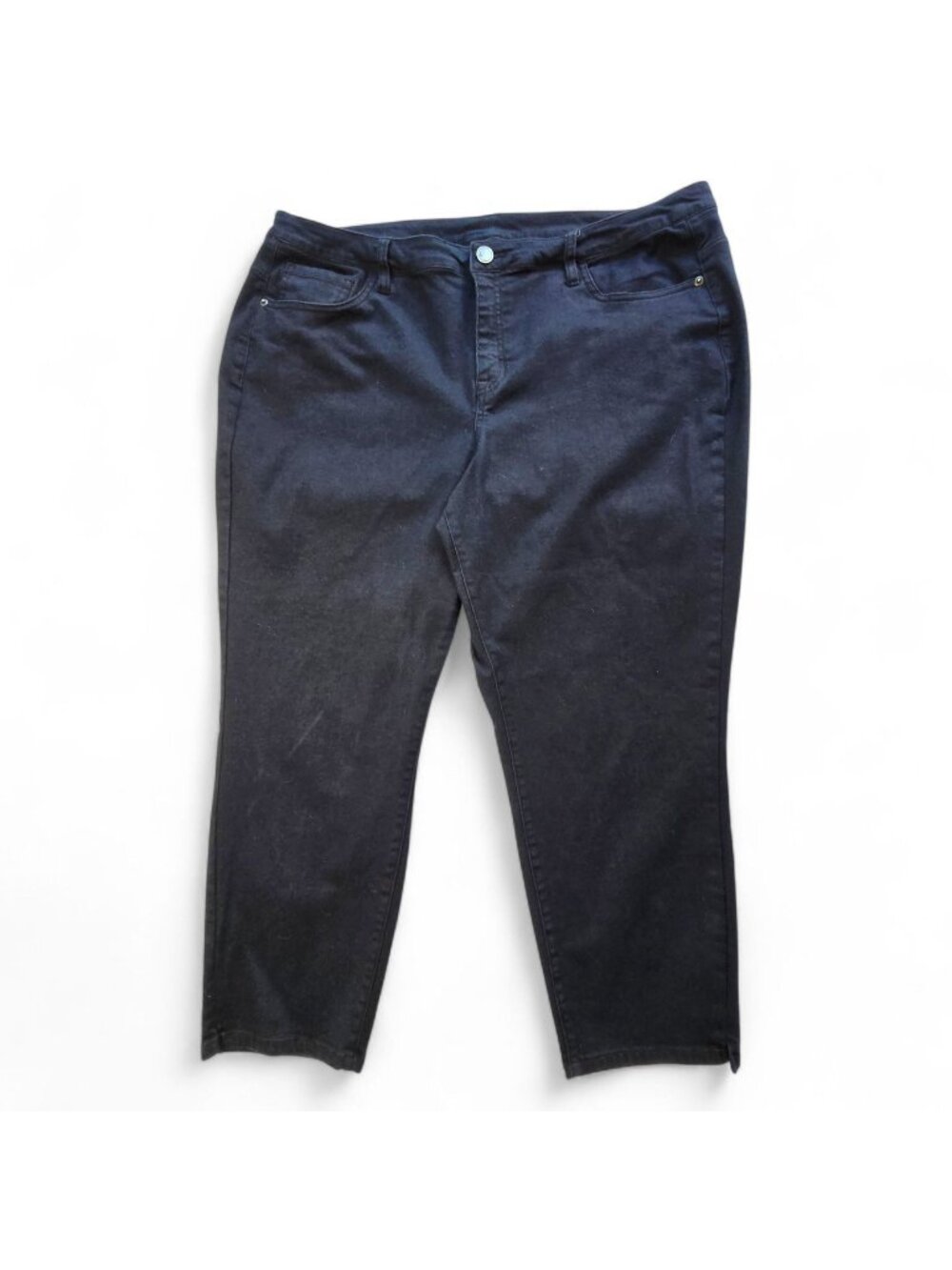 Lane Bryant Womens Plus Size Dark Blue Denim Pants Stretch Blend Classic Fit 24
